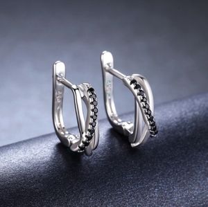 925 starling silver Black spinel stone  earrings